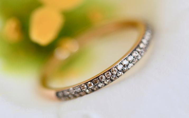 Ring with 0.21ct Round Diamond in Yellow Gold Bezel Setting - Redline - 0++