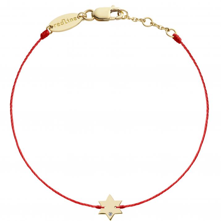 String Bracelet For Women with 0.01ct Round Diamond in Yellow Gold Pavé Setting - Redline - 0++