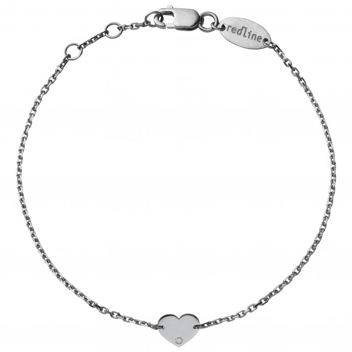 Chain Bracelet For Women with 0.01ct Round Diamond in Black Gold Pavé Setting - Redline