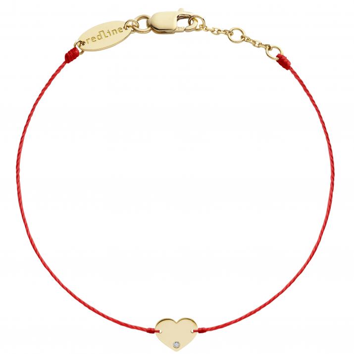 String Bracelet For Women with 0.01ct Round Diamond in Yellow Gold Pavé Setting - Redline - 0++