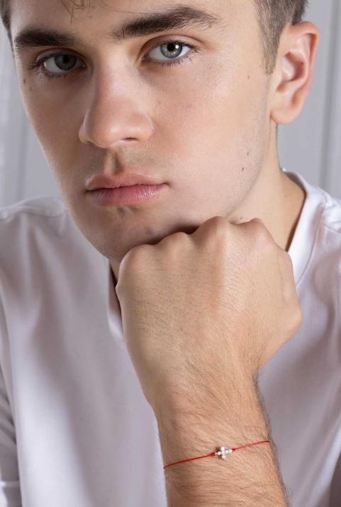 String Bracelet For Women with 0.20ct Round Diamond in White Gold Prong Setting - Redline - 0++