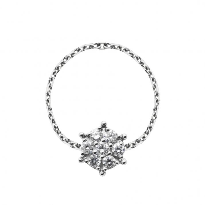 Chain Ring Babette White Gold RedLine Jewelry - Redline