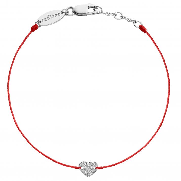 String Bracelet For Children with 0.07ct Round Diamond in White Gold Pavé Setting - Redline