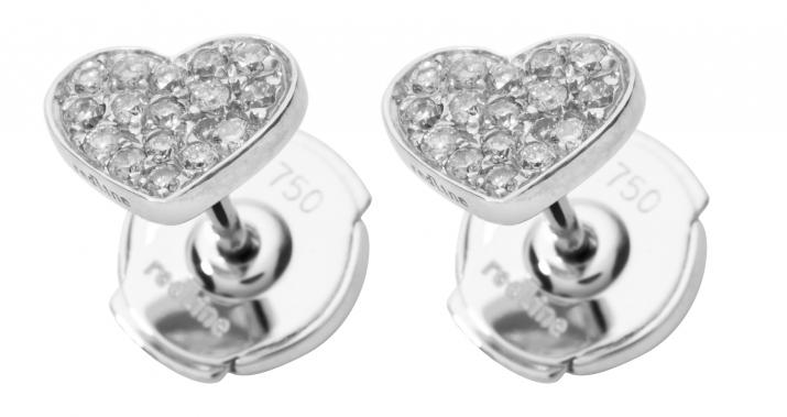 Earrings with 0.14ct Round Diamond in White Gold Pavé Setting - Redline