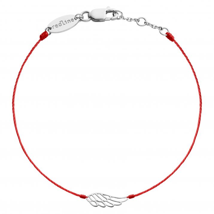 String Bracelet For Women with Wing in White Gold - Redline