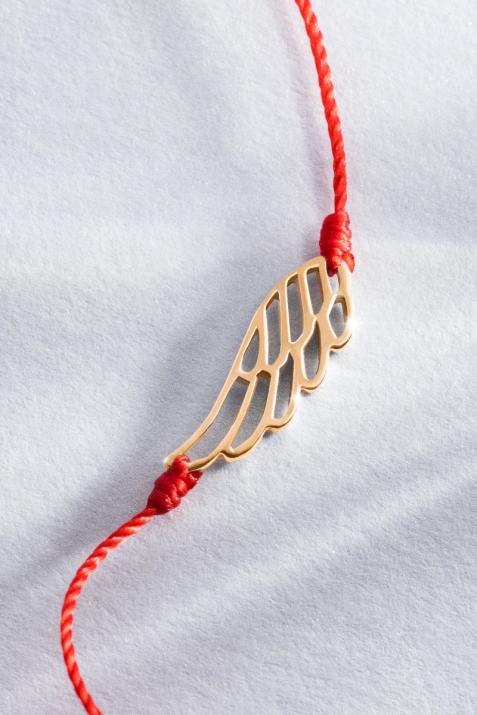 String Bracelet For Women with Wing in Rose Gold - Redline - 0++