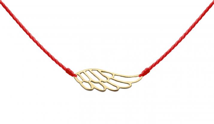 String Necklace For Women with Wing in Yellow Gold - Redline