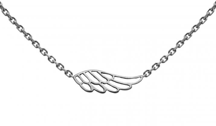 Chain Necklace For Women with Wing in Black Gold - Redline