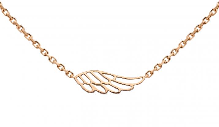 Chain Necklace For Women with Wing in Rose Gold - Redline