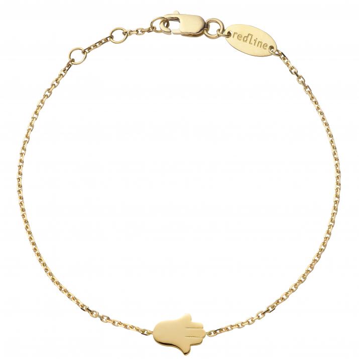 Hand of Fatima yellow gold chain bracelet - Redline
