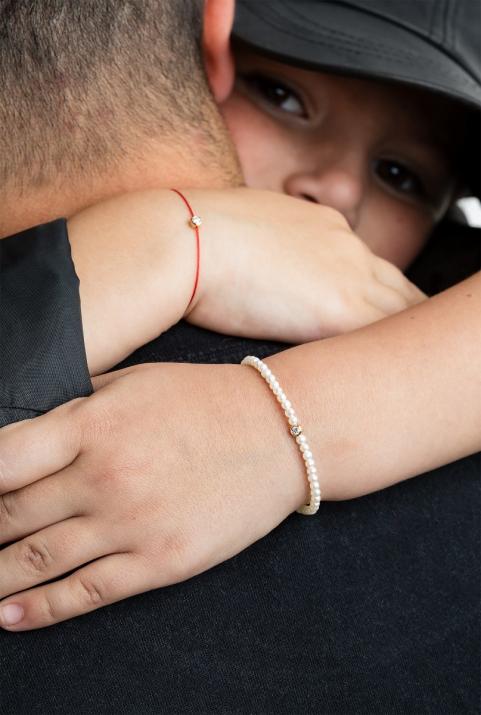 Bracelet enfant fil avec diamant 0.05 carats en serti clos or jaune - Redline - 0++