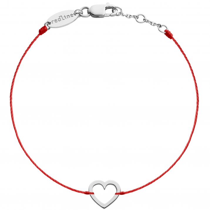 Bracelet fil coeur or blanc - Redline