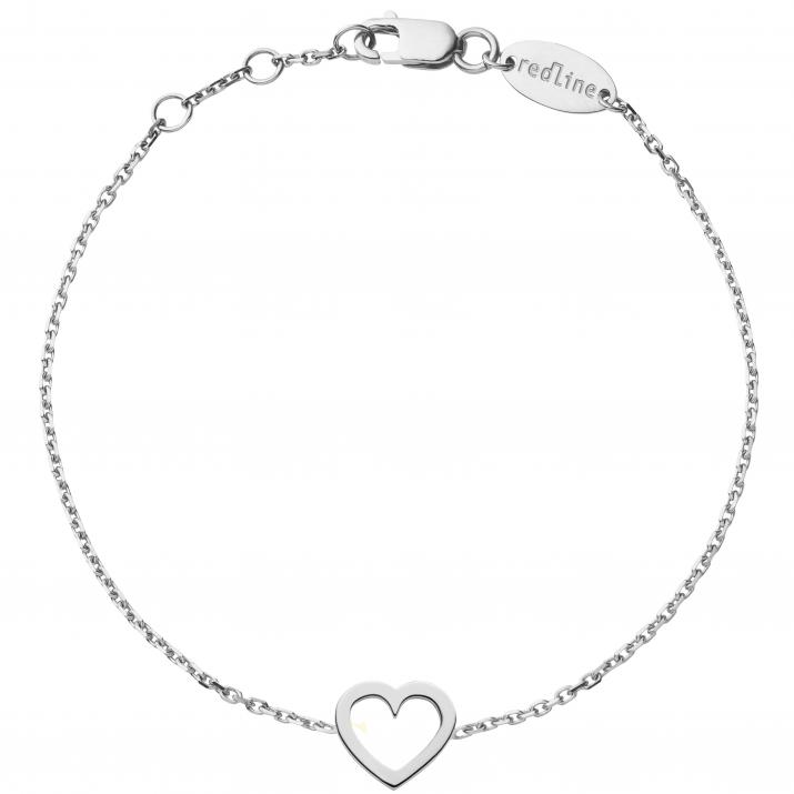 White gold chain bracelet with heart - Redline