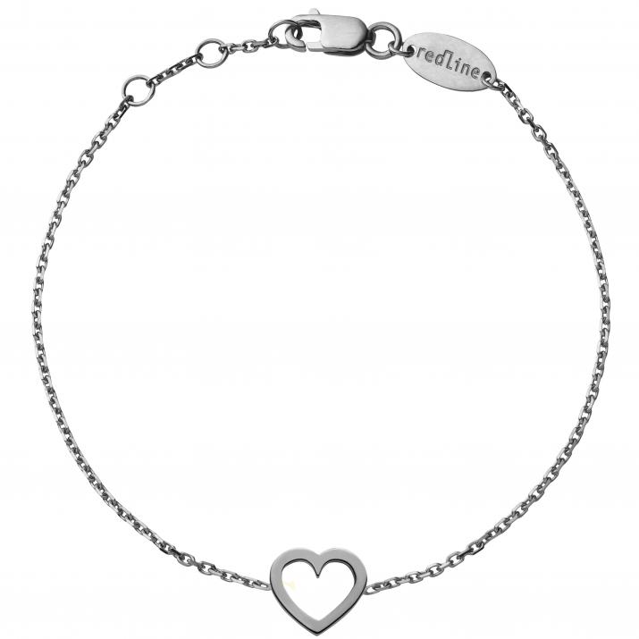 Black gold chain bracelet with heart - Redline
