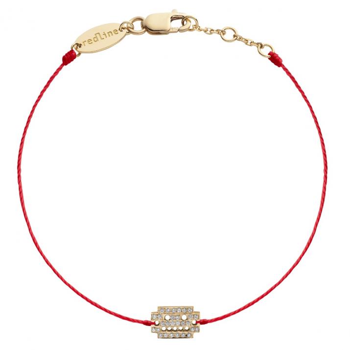 Diamond-paved robot string bracelet in yellow gold - Redline