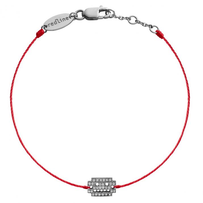Diamond-paved robot string bracelet in black gold - Redline