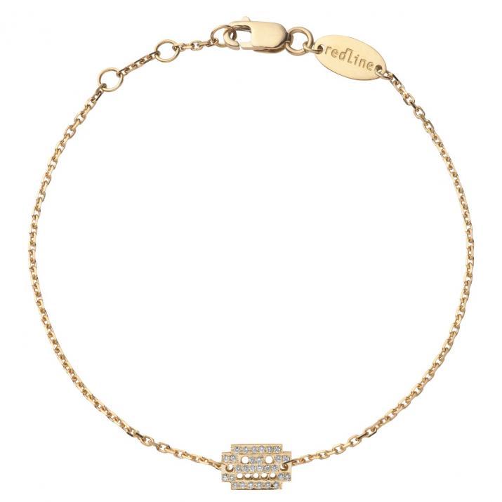 Yellow gold chain bracelet with diamond-paved robot - Redline