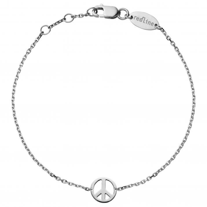 Mini Peace white gold chain bracelet - Redline - 0++