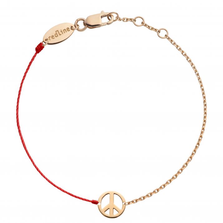 Mini Peace string and chain bracelet in rose gold - Redline - 0++
