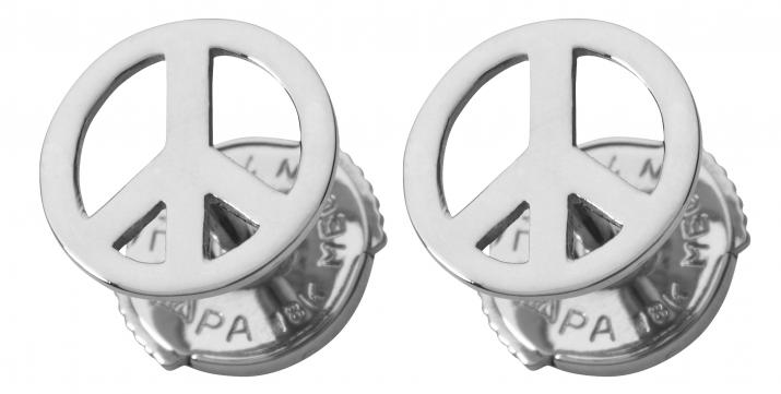 Mini Peace white gold earrings - Redline