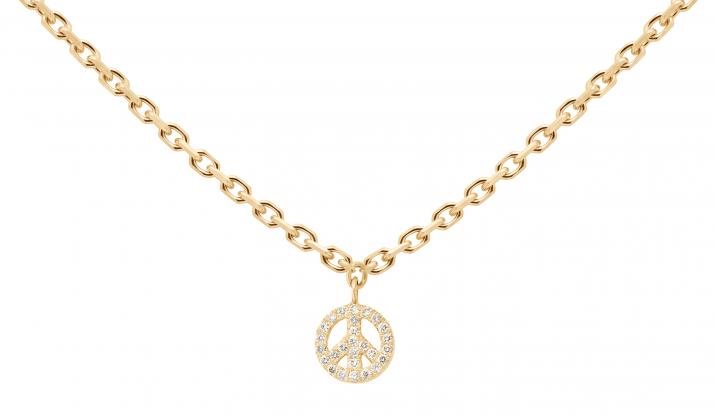 Chain Necklace Mini Peace Pendant Rose Gold RedLine Jewelry - Redline