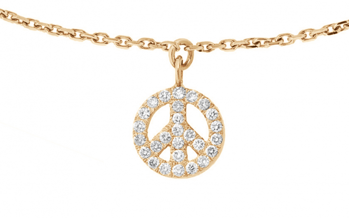 Chain Bracelet Mini Peace Rose Gold RedLine Jewelry - Redline - 0++