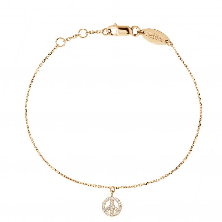 Chain Bracelet Mini Peace Rose Gold RedLine Jewelry - Redline - 0++