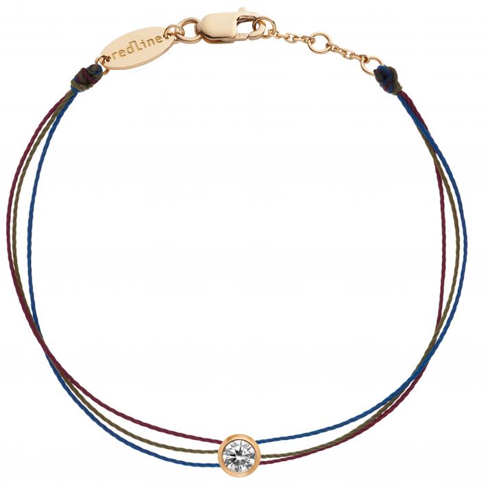 Bracelet multifil avec diamant 0.10 carat en serti clos or rose - Redline - 0++