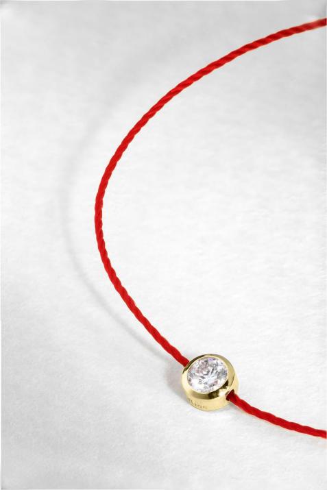 Bracelet homme fil avec diamant 0.10 carat en serti clos or jaune - Redline - 0++