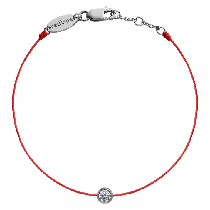 Bracelet homme fil avec diamant 0.10 carat en serti clos or noir - Redline - 0++