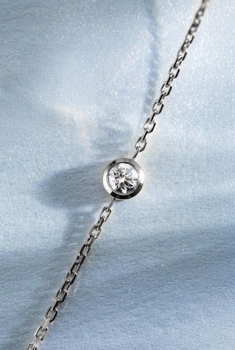 Chain bracelet with 0.1ct diamond in black gold bezel setting - Redline - 0++