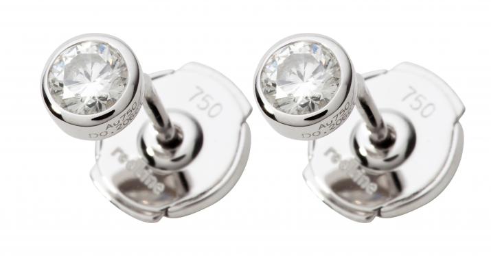 Boucles d'oreilles avec diamant 0.20 carat en serti clos or blanc - Redline - 0++