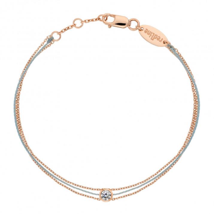 Redline Paris - Браслет 2 цепи, 1 нить и 1 бриллиант 0.10ct - Redline