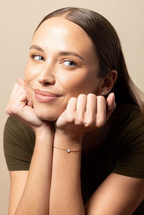 Браслет из проволоки с бриллиантом 0,30 карат в белом золоте - Redline - 0++