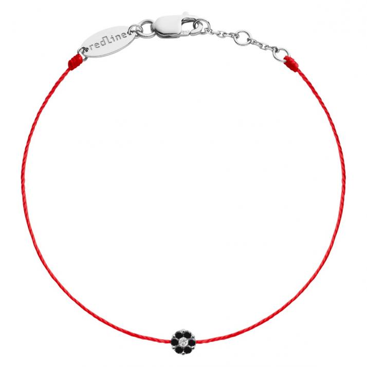 String Bracelet For Women with 0.06ct Round Diamond in White Gold Cluster Setting - Redline