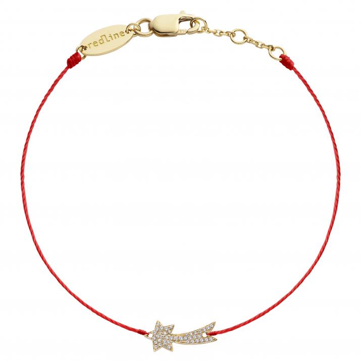 String Bracelet For Women with 0.079ct Round Diamond in Yellow Gold Pavé Setting - Redline