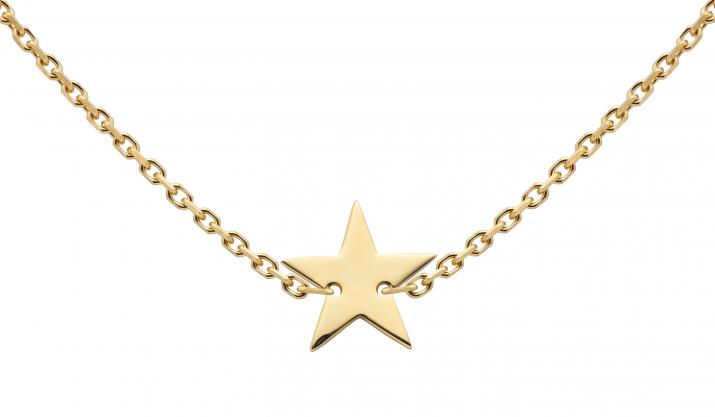 Chain Necklace For Women with Star in Yellow Gold  - Redline