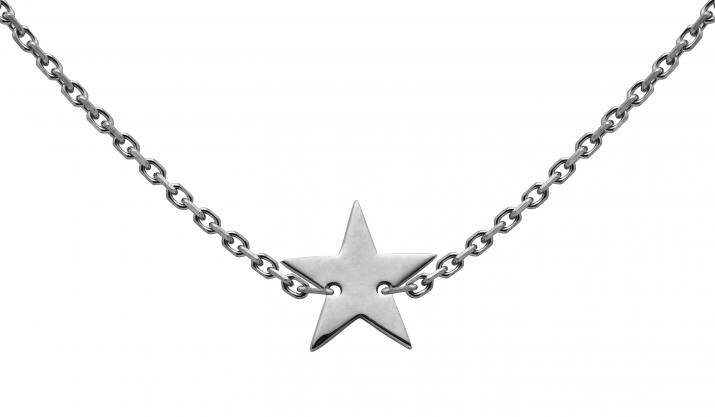 Chain Necklace For Women with Star in Black Gold  - Redline