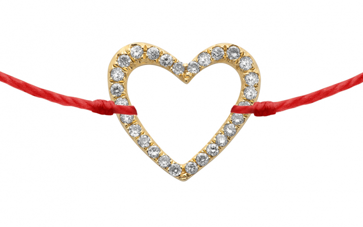 String Bracelet Love Pavé Yellow Gold RedLine Jewelry - Redline - 0++