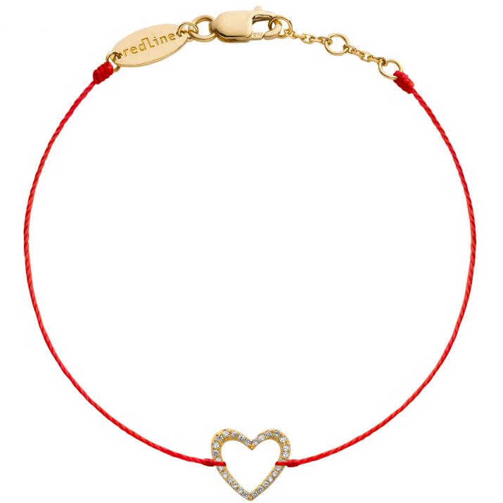 String Bracelet For Women with 0.05ct Round Diamond in Yellow Gold Pavé Setting - Redline - 0++