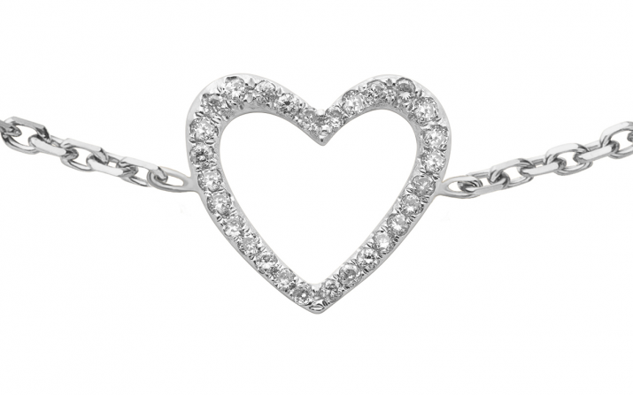 Chain Bracelet Love Pavé White Gold RedLine Jewelry - Redline - 0++