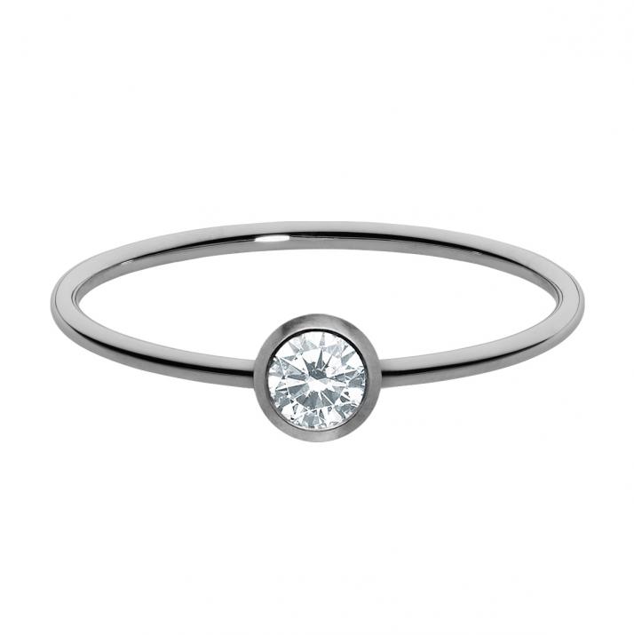 Bangle Ring with 0.20ct Round Diamond in Black Gold Bezel Setting - Redline - 0++