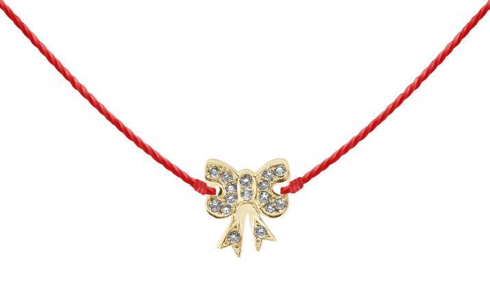 String Necklace Petit Noeud Noeud Yellow Gold RedLine Jewelry - Redline