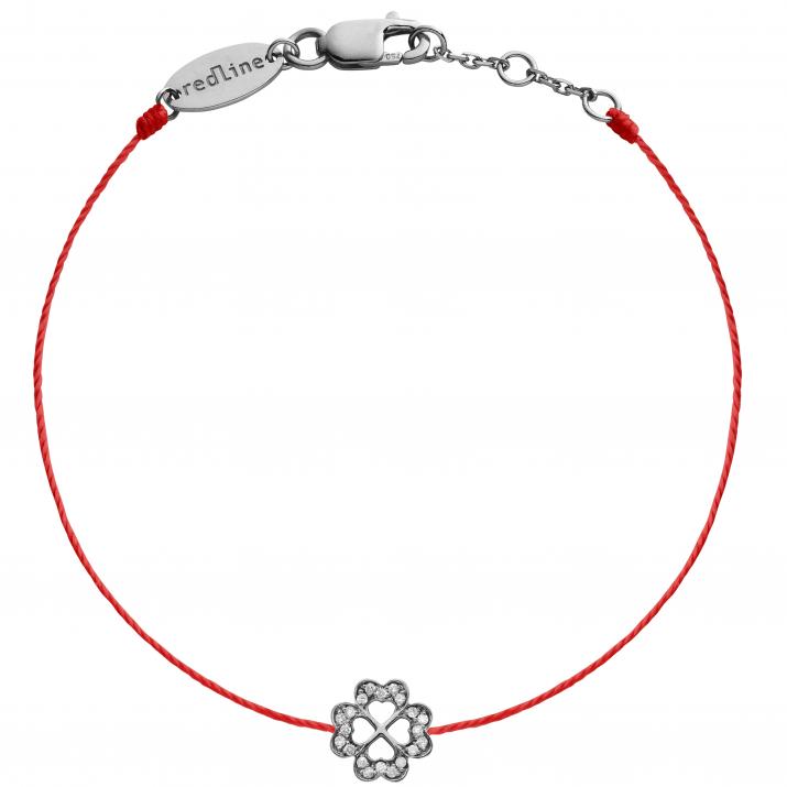 String Bracelet For Women with 0.10ct Round Diamond in Black Gold Pavé Setting - Redline - 0++