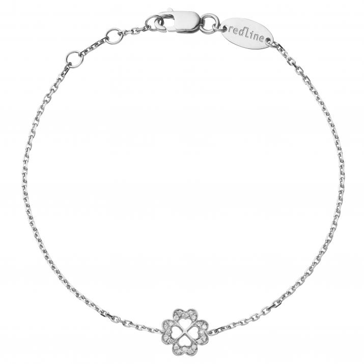 Chain Bracelet For Women with 0.10ct Round Diamond in White Gold Pavé Setting - Redline