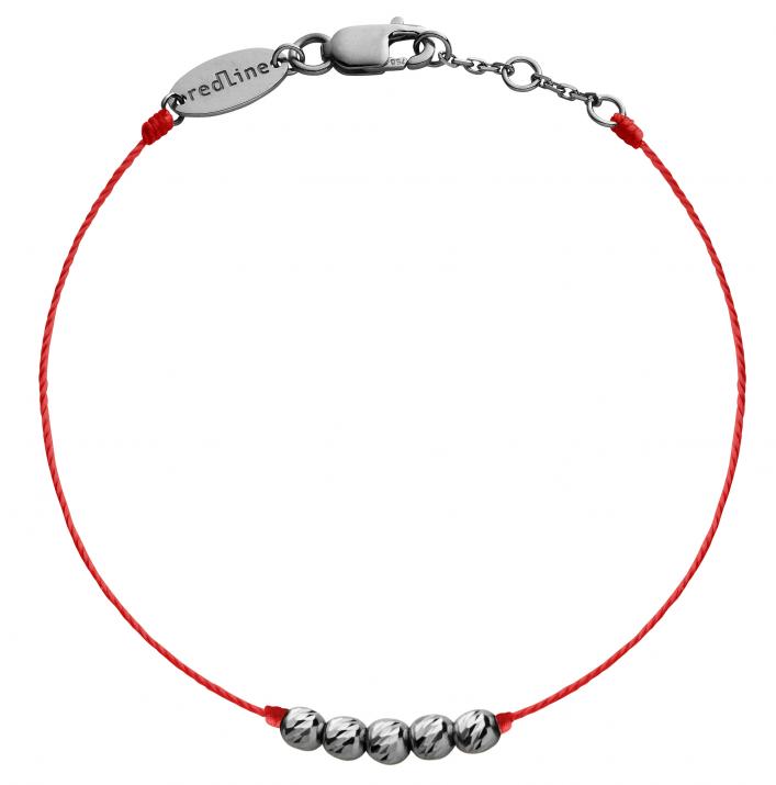 String Bracelet For Women with Hammered Balls in Black Gold  - Redline