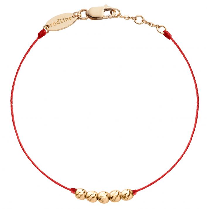 String Bracelet For Women with Hammered Balls in Rose Gold  - Redline