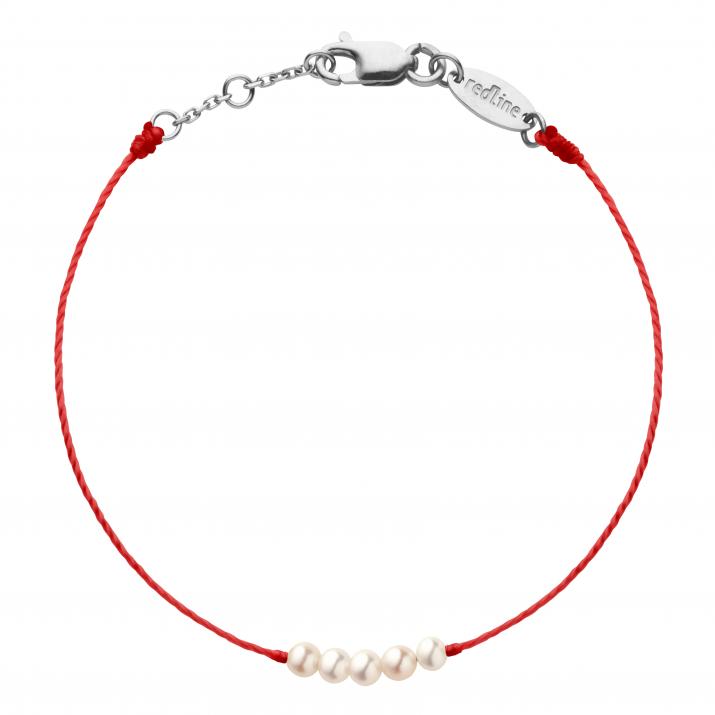 String Bracelet For Children with Pearls in White Gold  - Redline - 0++