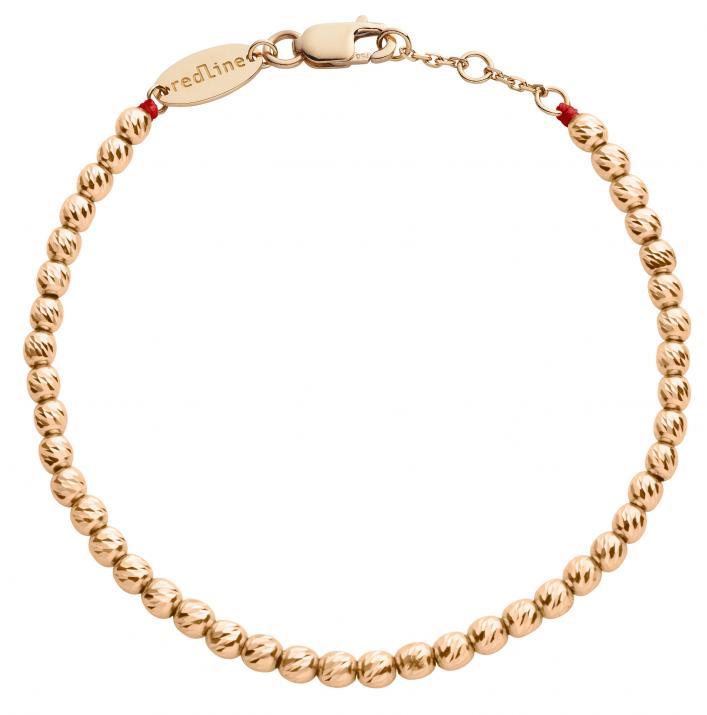 String Bracelet For Women with Hammered Balls in Rose Gold  - Redline - 0++