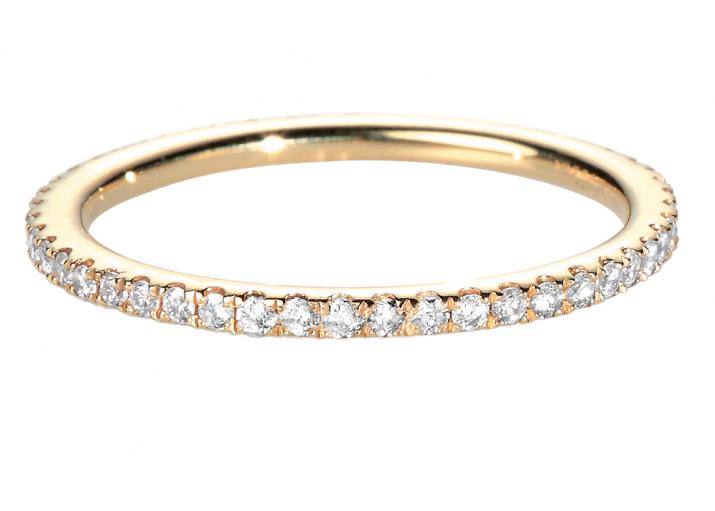Bangle Ring with 0.346ct Round Diamond in Rose Gold Prong Setting - Redline - 0++
